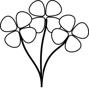 Flower Stem Clipart Black And White