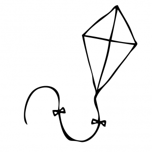 Kite clipart free black and white