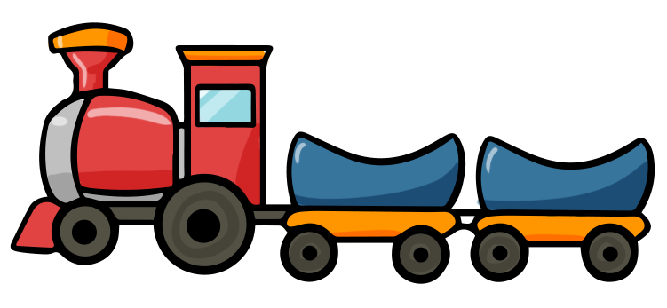 Christmas train engine clipart
