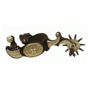 Showman Silver Texas Star Brown Cowboy Spurs - Polyvore
