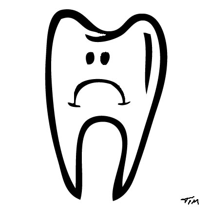 Sad tooth clipart