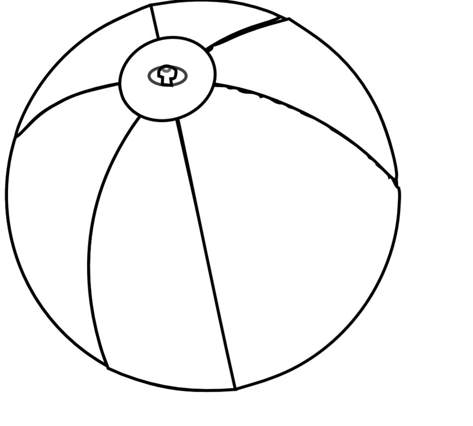 Beach black and white free beach ball clip art pictures
