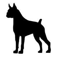 White Boxer Dog Silhouette - ClipArt Best