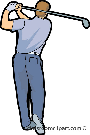 Golfer swinging clipart