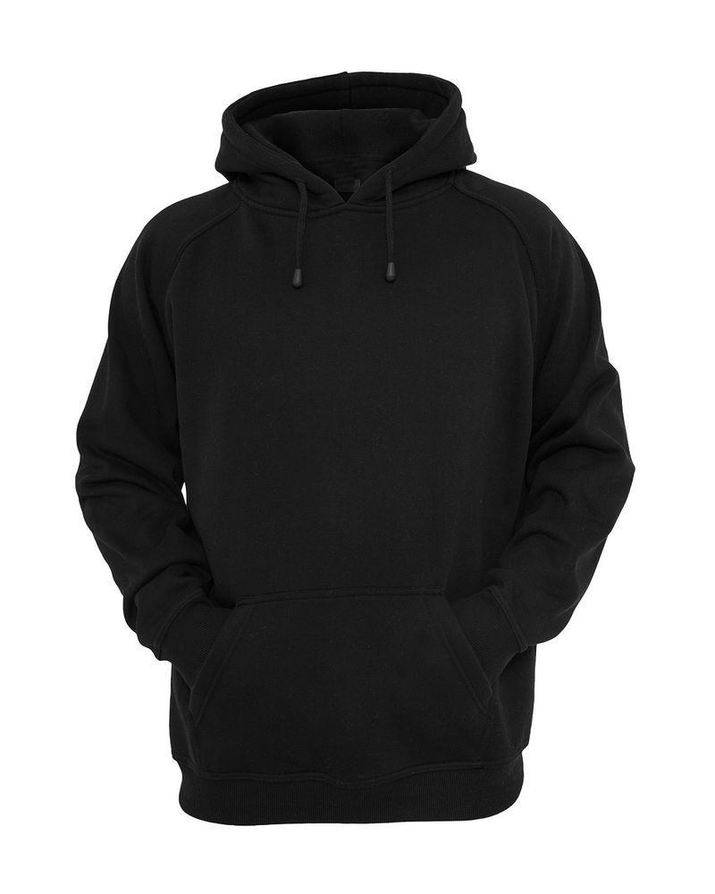 Hooded Plain Black Sweatshirt Men Women Pullover Hoodie Fleece ...