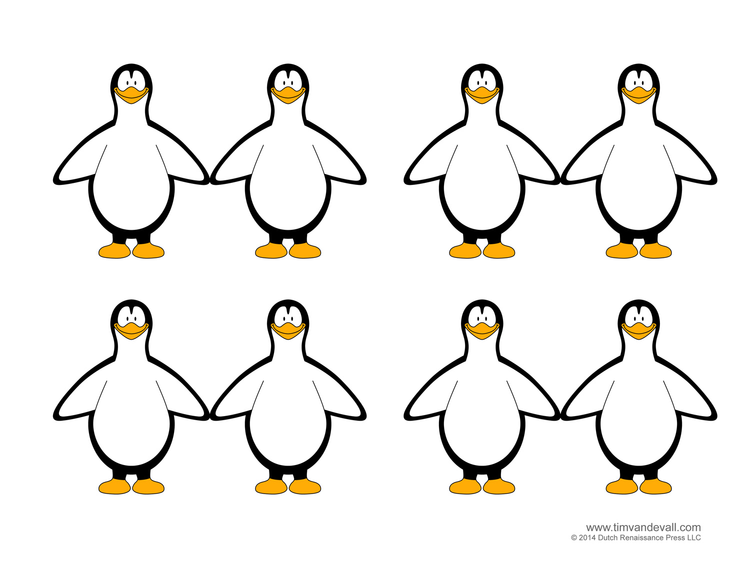 Penguin Template, Coloring Pages, Clipart Pictures and Crafts