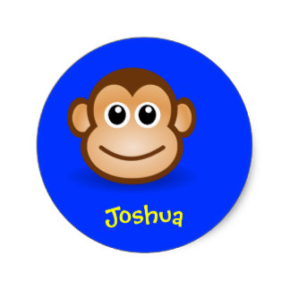 Happy Face Monkey Stickers, Happy Face Monkey Custom Sticker Designs