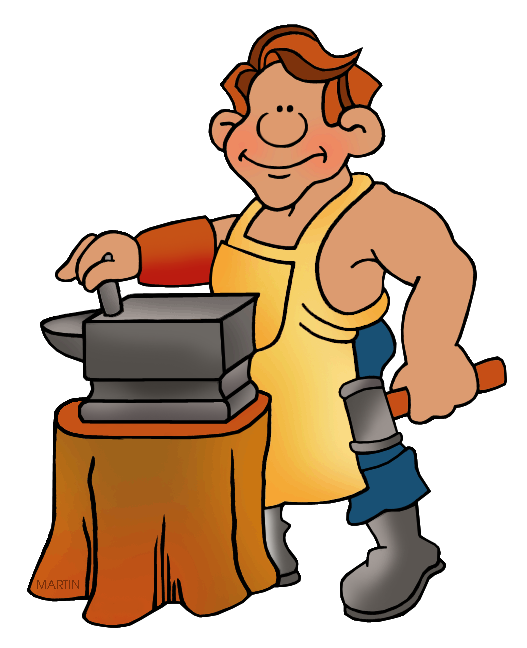 Free Colonial America Clip Art by Phillip Martin, Blacksmith