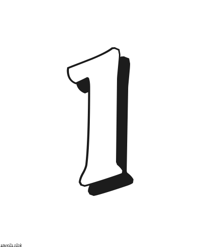 31+ Number 1 Outline Clip Art