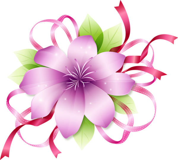 Pink flower border clip art