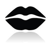 Lips Black And White Clipart