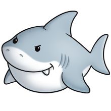 Cute great white shark clipart