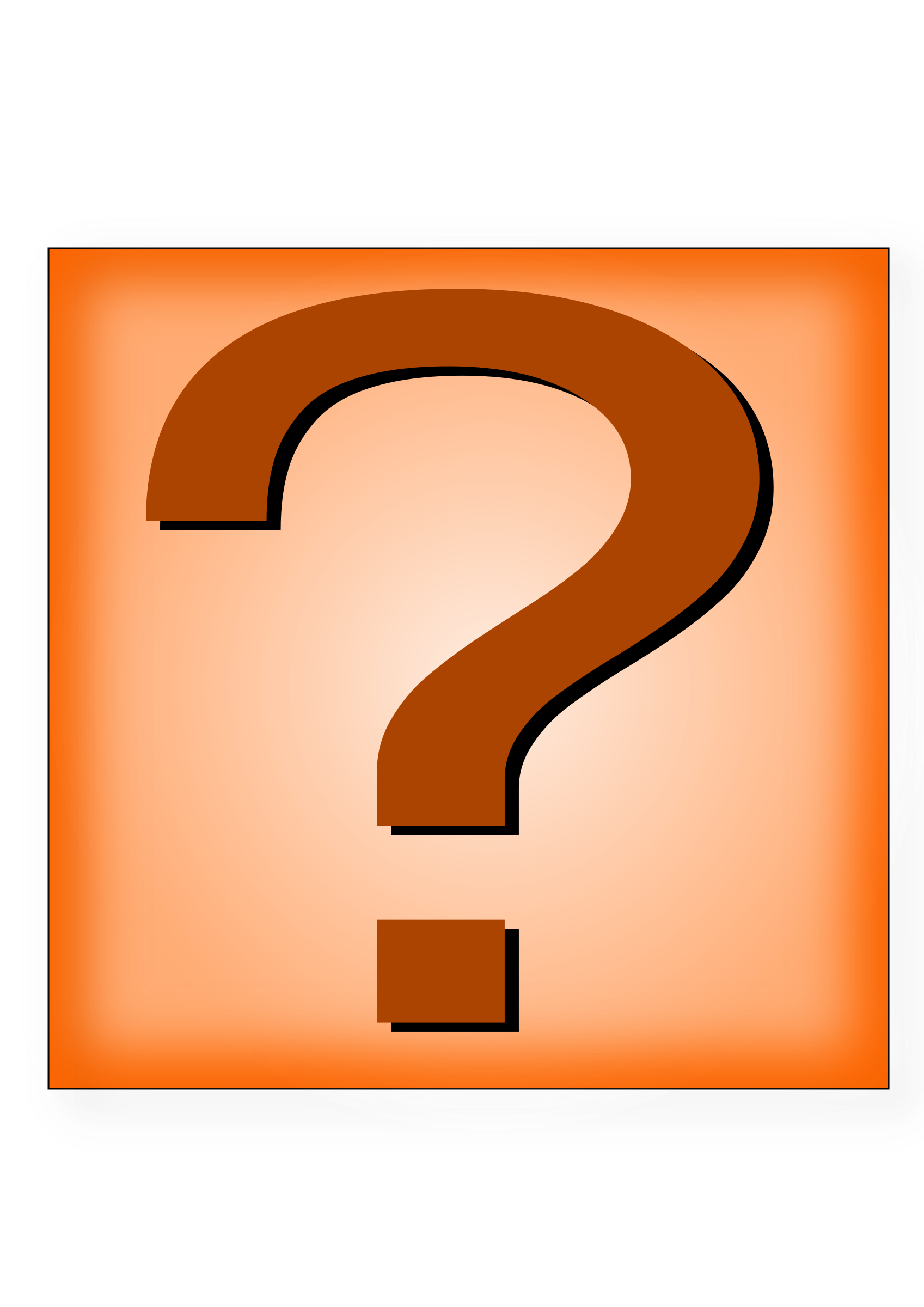 Clipart - Question Mark Orange Button
