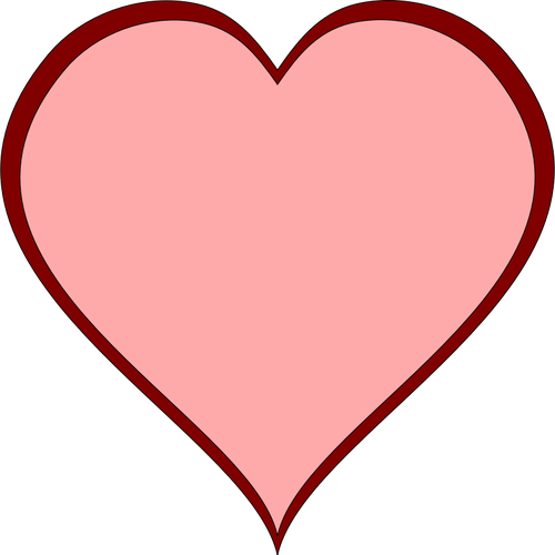 Green heart with dark green thick line border vector illustration ...