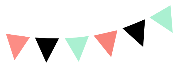 Coral, Mint, Black Bunting Clip Art - vector clip art ...