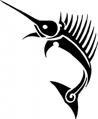 Marlin Fish Bone Vinyl Decal Sticker