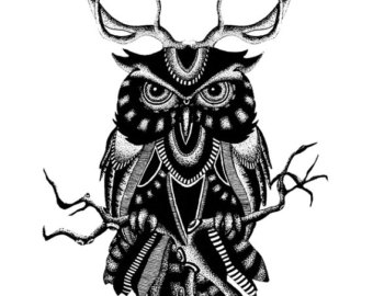 Owl temporary tattoo | Etsy