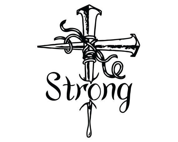 Nail CrossDecal Jesus Cross Sticker Strong by StickermaniaDecals