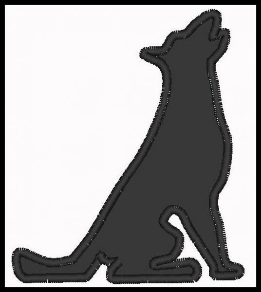 Howling Wolf Silhouette 1 Embroidery Machine by applicakes