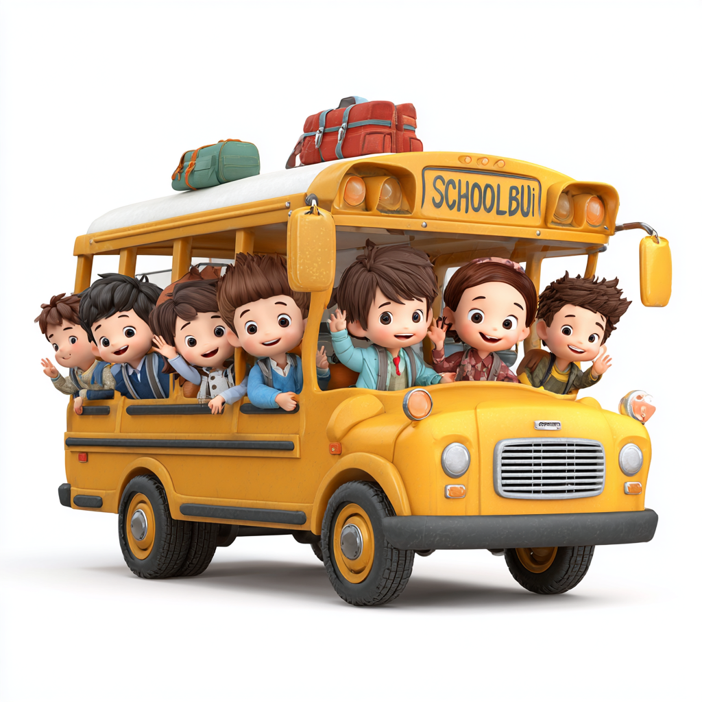 Cheerful School Bus