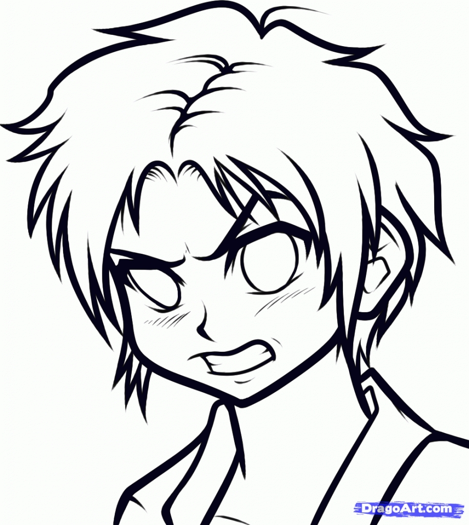 Angry Face Sketches - Drawing Arts