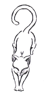 Stretching Cat Drawing 32223 | DFILES