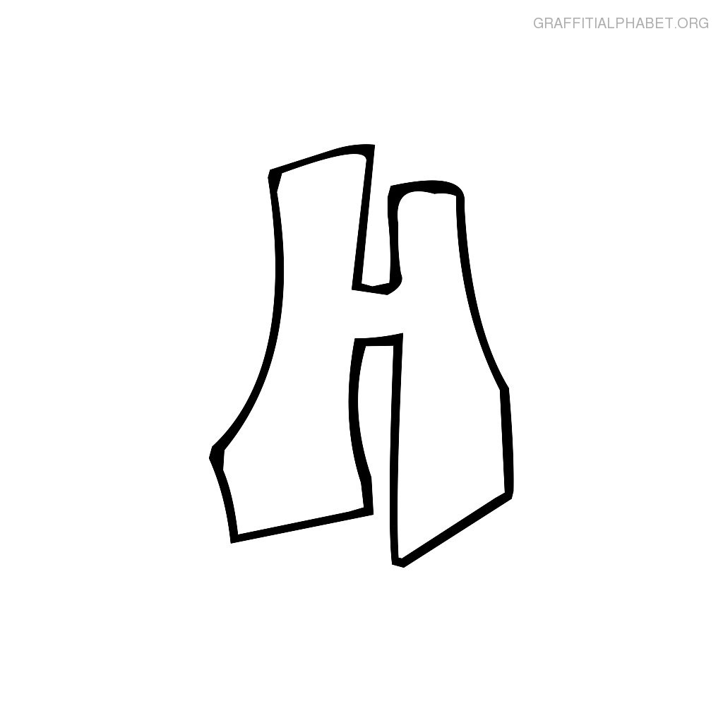 Letter H Graffiti - Wall Graffiti Art
