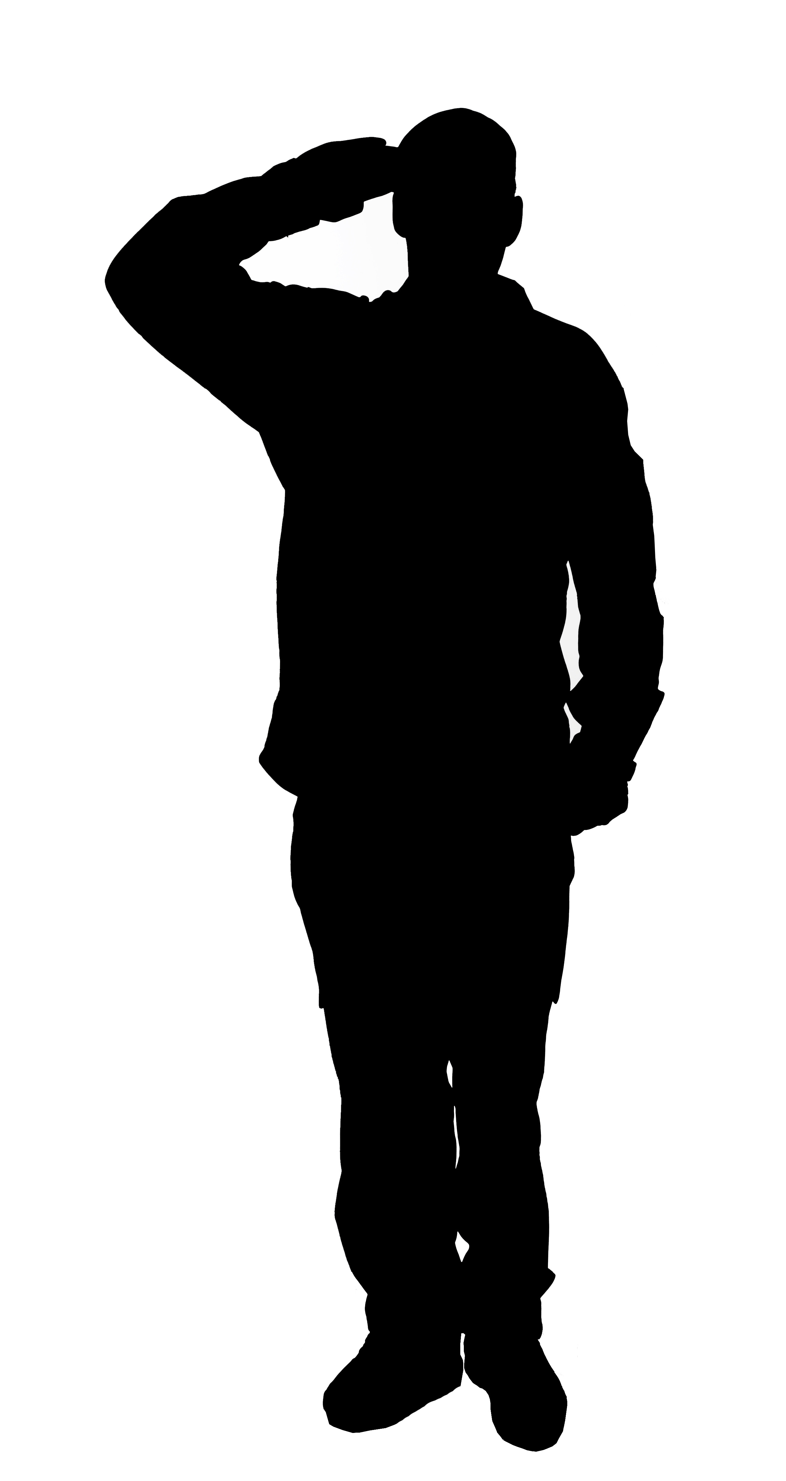 Us soldiers saluting silhouette high resolution clipart
