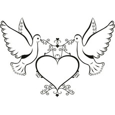 Dove wedding clipart black and white