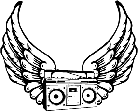 Old school - Old-school boombox with wings bestellen? :: Dr.Sticker