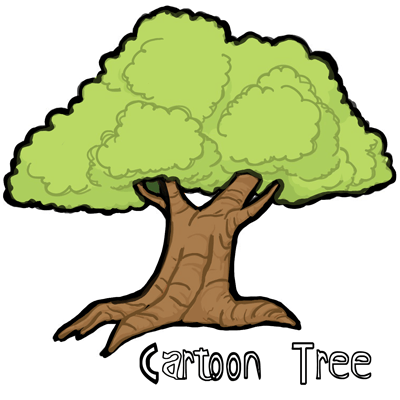 How to Draw Cartoon Trees with Easy Step by Step Drawing Tutorial ...