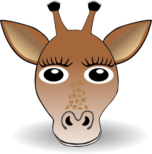 Giraffe Face Cartoon With Santa Claus Hat Another Giraffe Giraffe ...