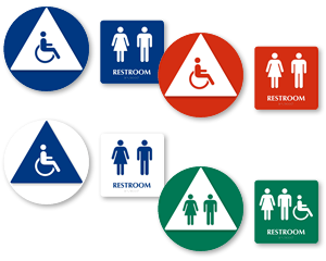 Unisex ADA Restroom Signs - Unisex Bathroom Door & Wall Sign