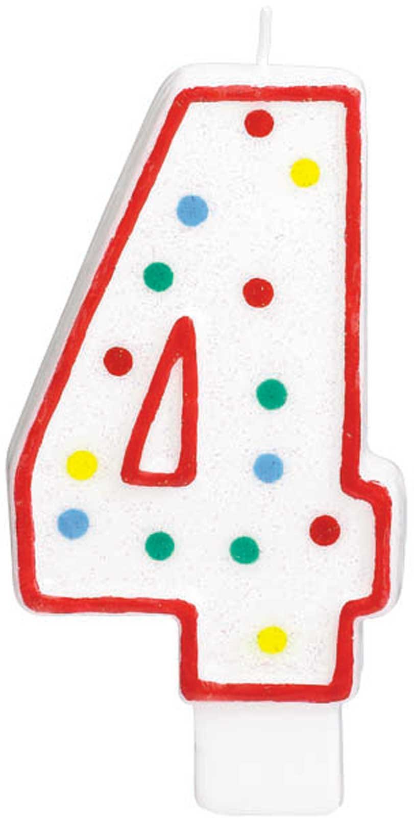 $3.36 Number "4" Polka Dot Molded Candle at CostumesHut.