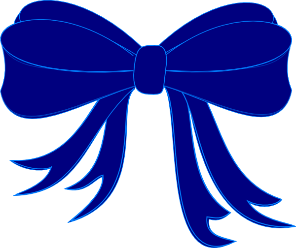 Blue Bow Ribbon clip art - vector clip art online, royalty free ...