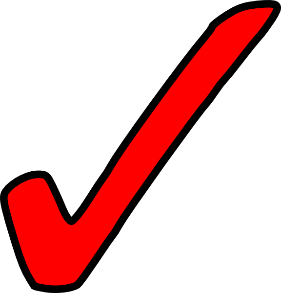 Bright Red Tick Clip Art - vector clip art online ...