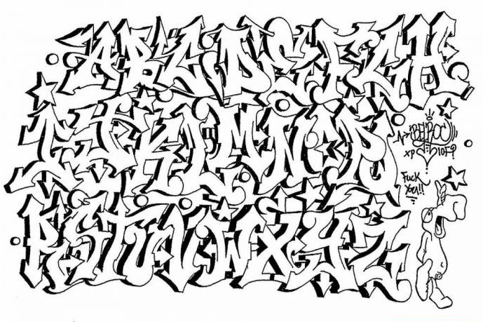 Cool Graffiti Alphabet Bubble Sketches Neam