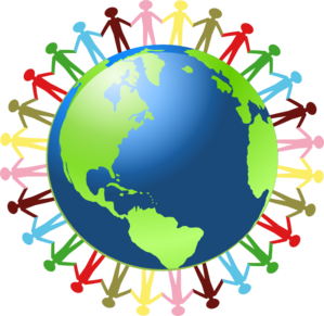 Holding Hands Around The World clip art - vector clip art online ...