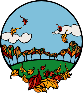 Fall Scene In A Circle clip art - vector clip art online, royalty ...