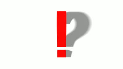 rotating exclamation mark is the question mark, 3d animation ...
