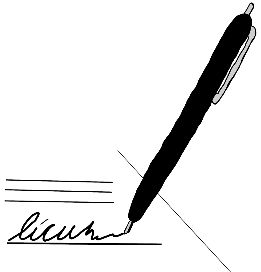 red paperclip, Pen signature - Free Clipart Images