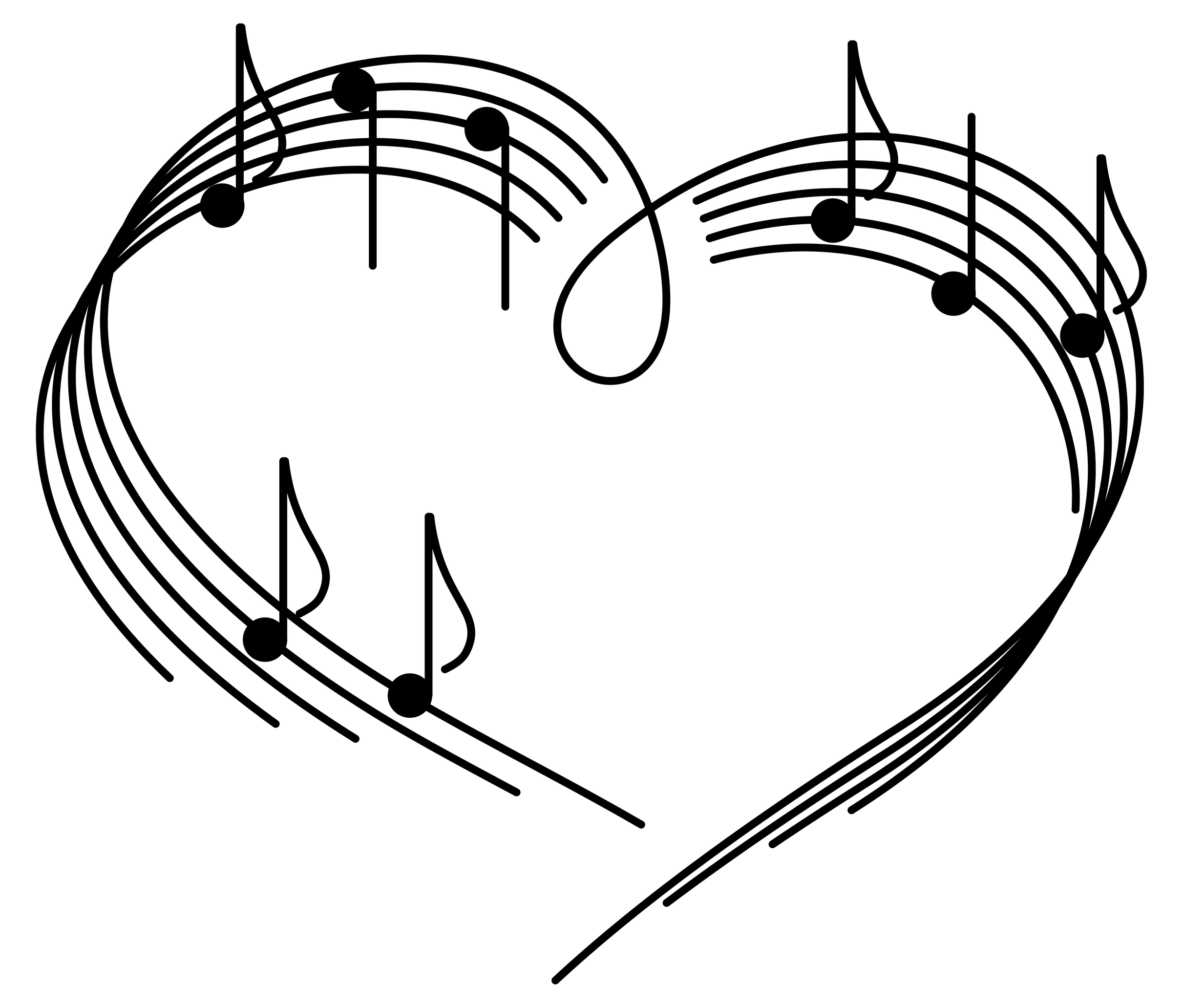 Music Notes Heart Wallpaper - Free Clipart Images