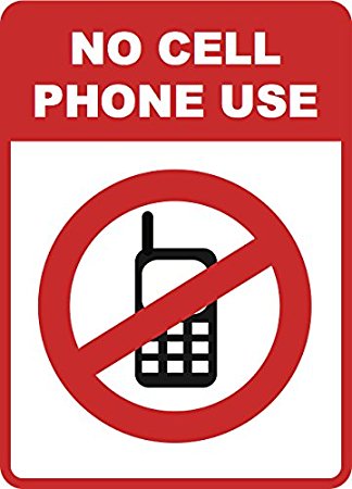 Amazon.com : No Cell Phone Use Sign - Cellular Phones Prohibited ...