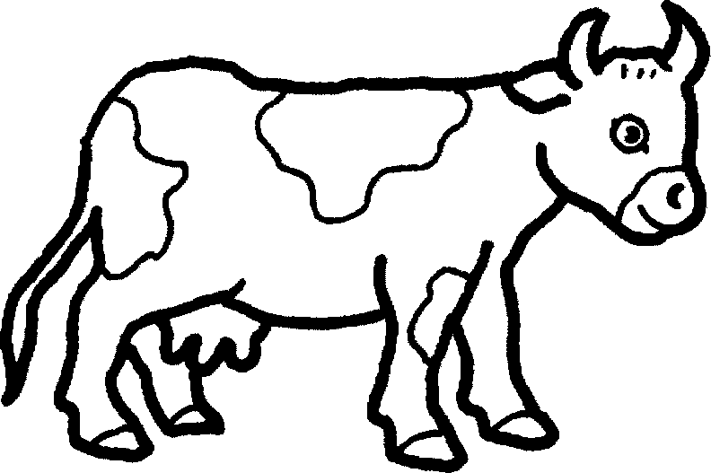 Farm Animal Black And White Clipart