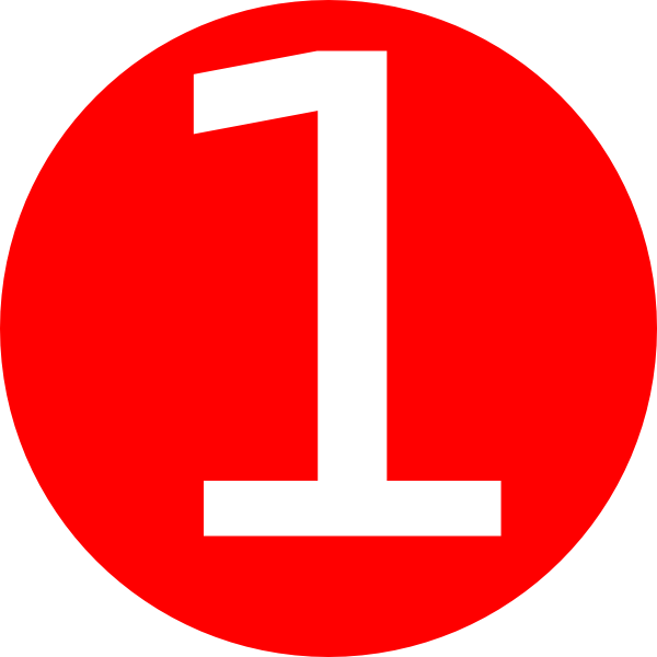 Red, Rounded,with Number 1 Clip Art - vector clip art ...