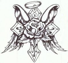 Drawings Of Roses And Crosses - ClipArt Best