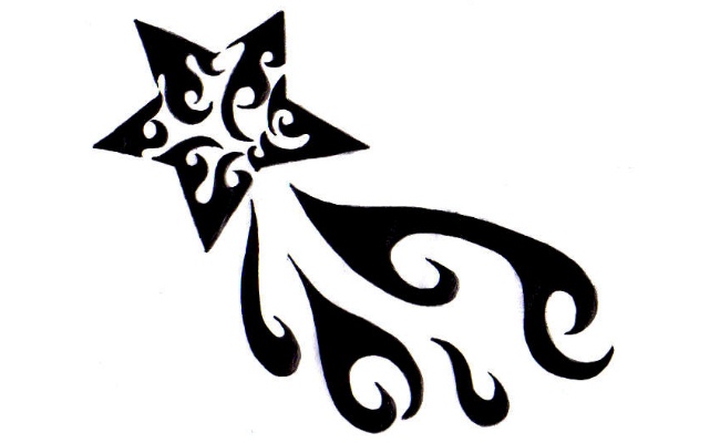 Tribal And Nautical Star Tattoo Design