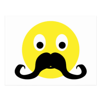 Moustache Smiley Postcards | Zazzle
