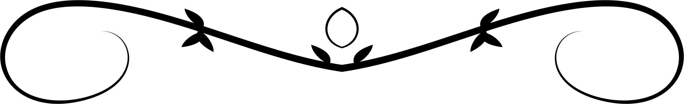 Clipart - Line Art Flourish Banner Extrapolated 9