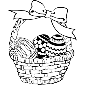 Easter Basket Clipart Black And White